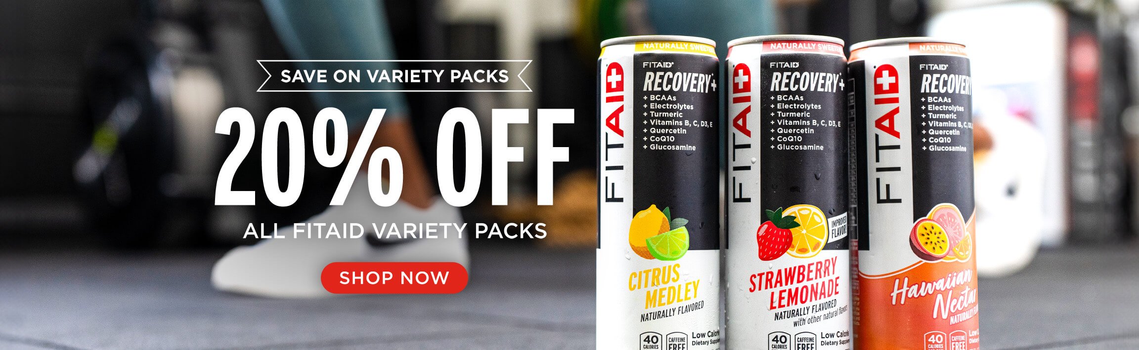 Save on variety packs! 20% off all FITAID variety packs.