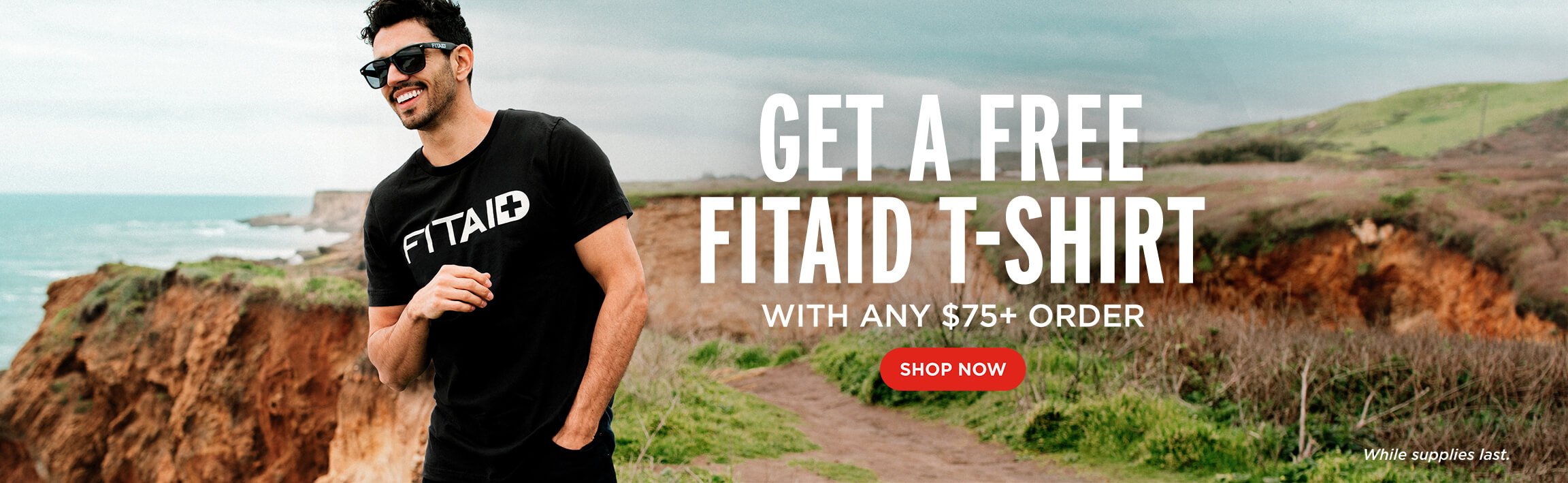 Get a free FITAID T-Shirt with any $75+ Order.